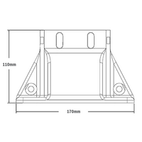 33-9090-7 MODULAR SOLUTIONS FOOT<br>90MM X 90MM (4) SIDED FOOT W/12MM FLOOR ANCHOR HOLES, HEIGHT = 105MM